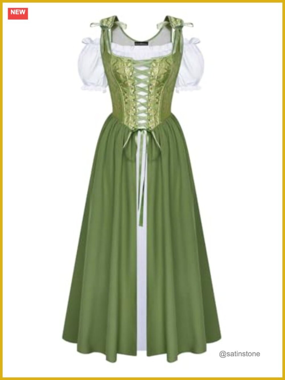 Renaissance Costume Women Medieval Corset Dress Two-Piece
